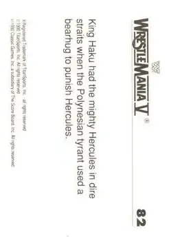 1990 Classic WWF The History of Wrestlemania #82 - Card #82 - Back