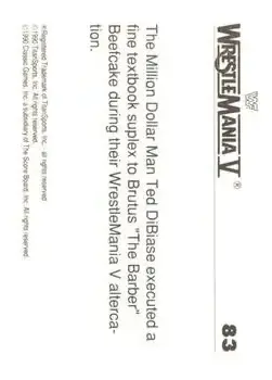 1990 Classic WWF The History of Wrestlemania #83 - Card #83 - Back
