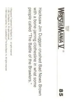1990 Classic WWF The History of Wrestlemania #85 - Card #85 - Back 1990 Classic WWF The History of Wrestlemania #85 - Card #85 - Back