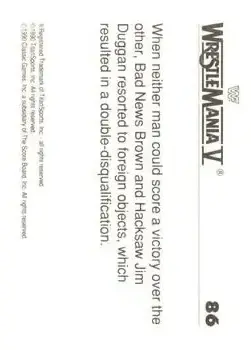1990 Classic WWF The History of Wrestlemania #86 - Card #86 - Back