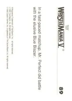 1990 Classic WWF The History of Wrestlemania #89 - Card #89 - Back