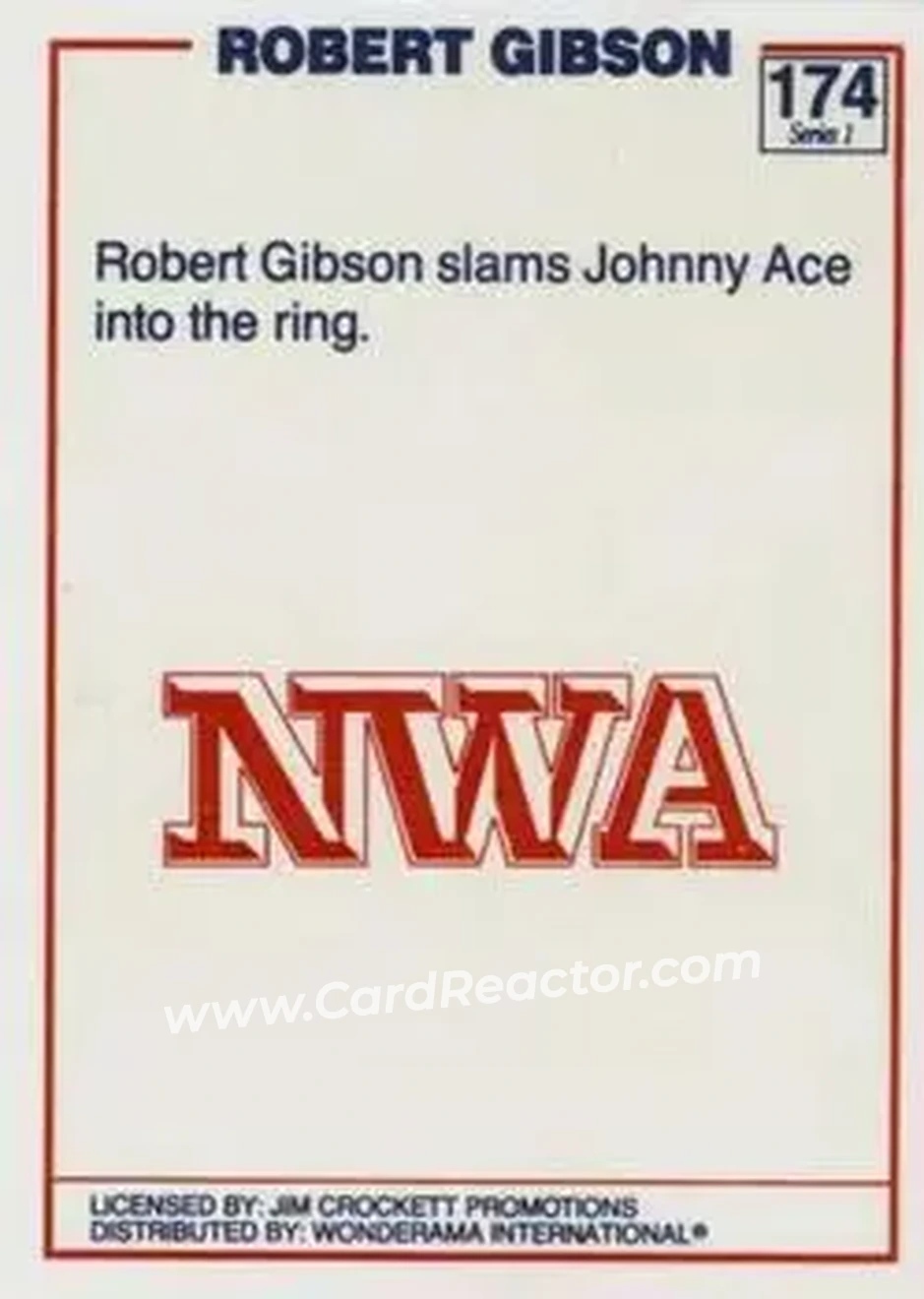 1988 Wonderama NWA #174 - Robert Gibson 1988 Wonderama NWA #174 - Robert Gibson