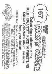 1986 Hulk Hogan's Rock 'n' Wrestling Stickers #167 - Card #167 - Back