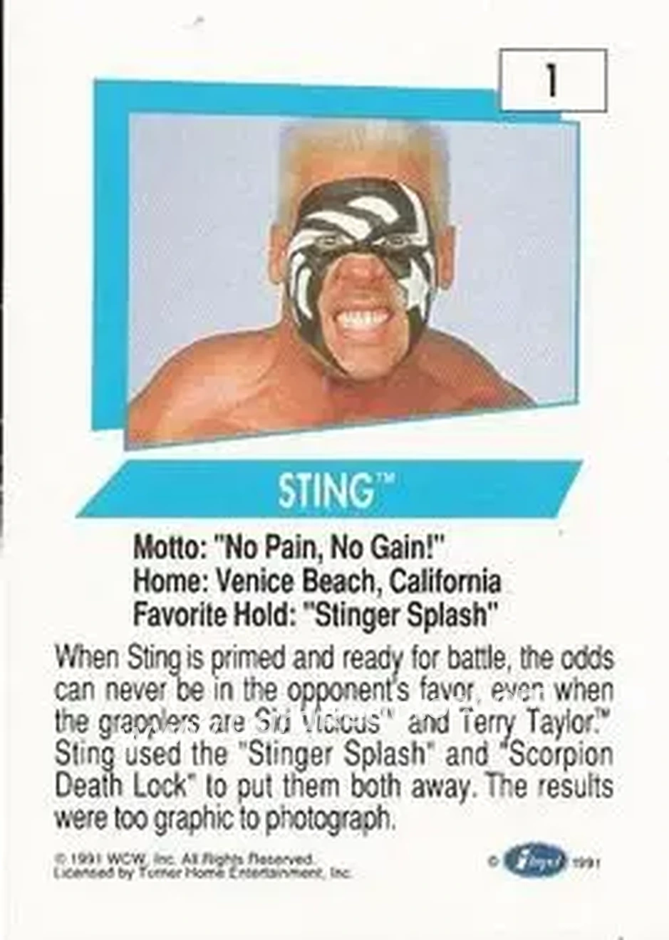 1991 Impel WCW #1 - Sting