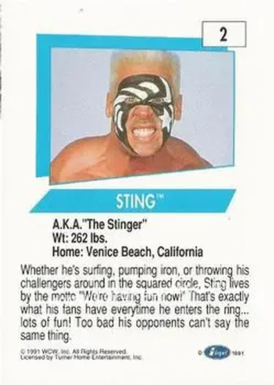 1991 Impel WCW #2 - Sting 1991 Impel WCW #2 - Sting