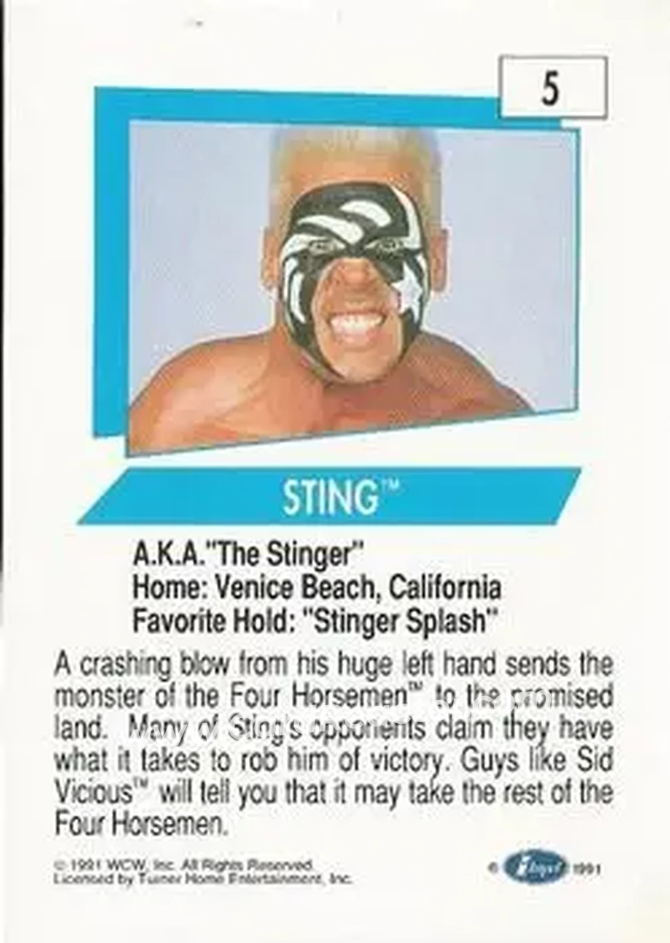 1991 Impel WCW #5 - Sting