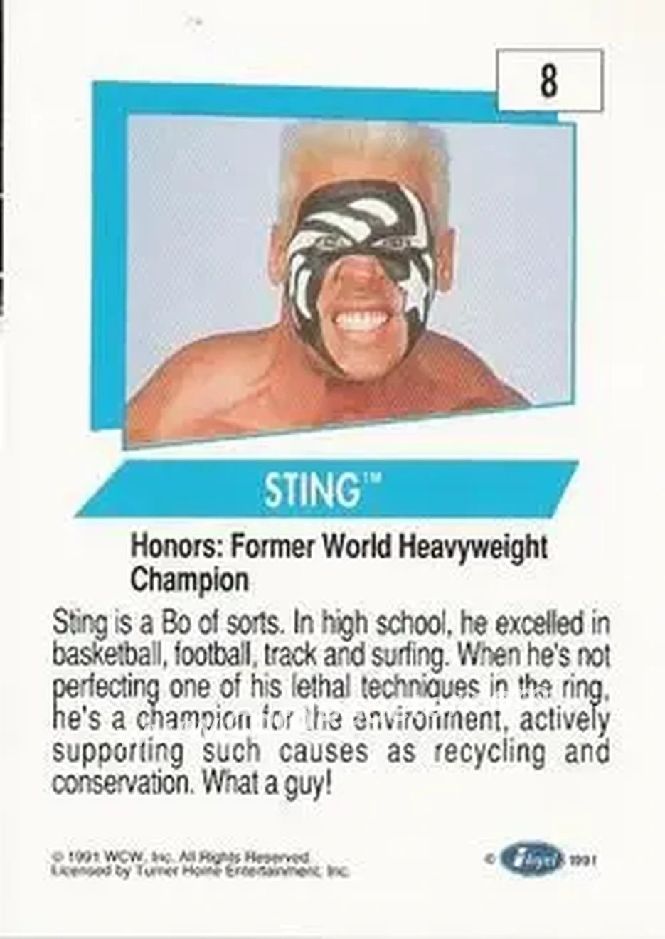 1991 Impel WCW #8 - Sting 1991 Impel WCW #8 - Sting