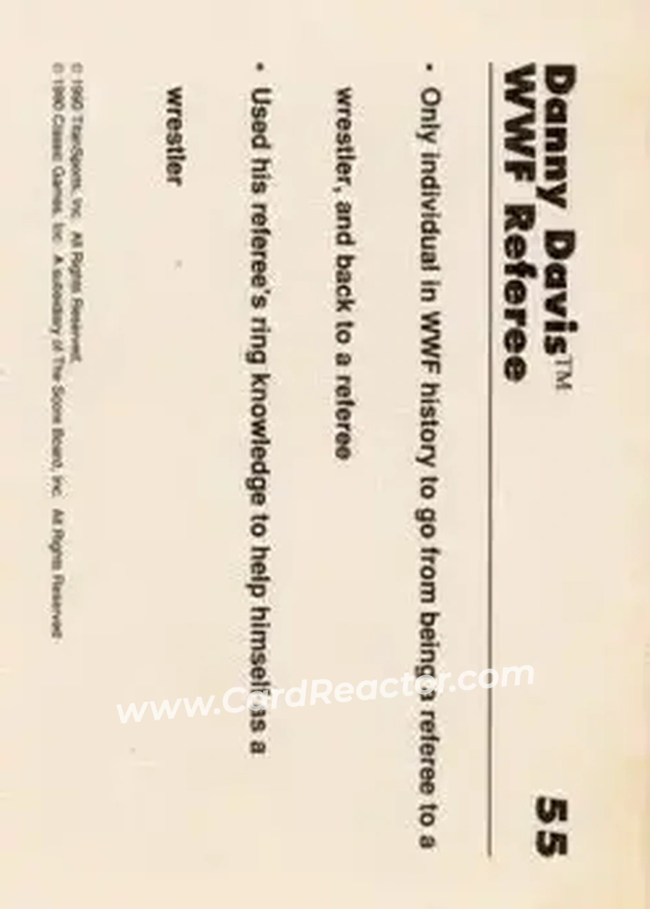 1990 Classic WWF #101 - Danny Davis 1990 Classic WWF #101 - Danny Davis