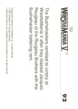 1990 Classic WWF The History of Wrestlemania #92 - Card #92 - Back