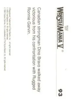 1990 Classic WWF The History of Wrestlemania #93 - Card #93 - Back