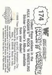 1986 Hulk Hogan's Rock 'n' Wrestling Stickers #174 - Card #174 - Back