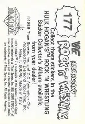 1986 Hulk Hogan's Rock 'n' Wrestling Stickers #177 - Card #177 - Back