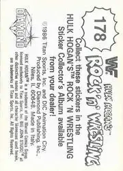 1986 Hulk Hogan's Rock 'n' Wrestling Stickers #178 - Card #178 - Back