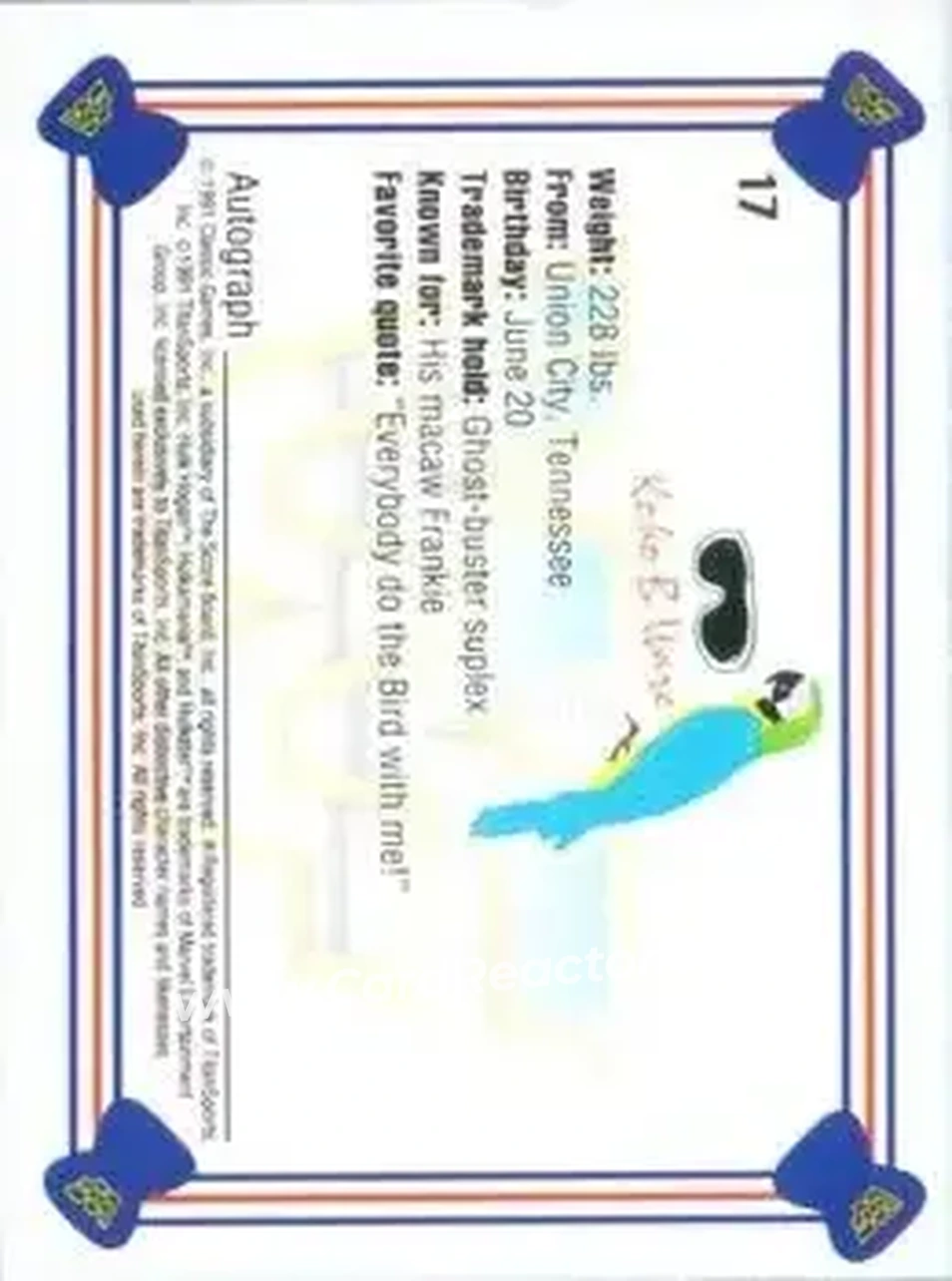 1991 Classic WWF Superstars #17 - Koko B. Ware