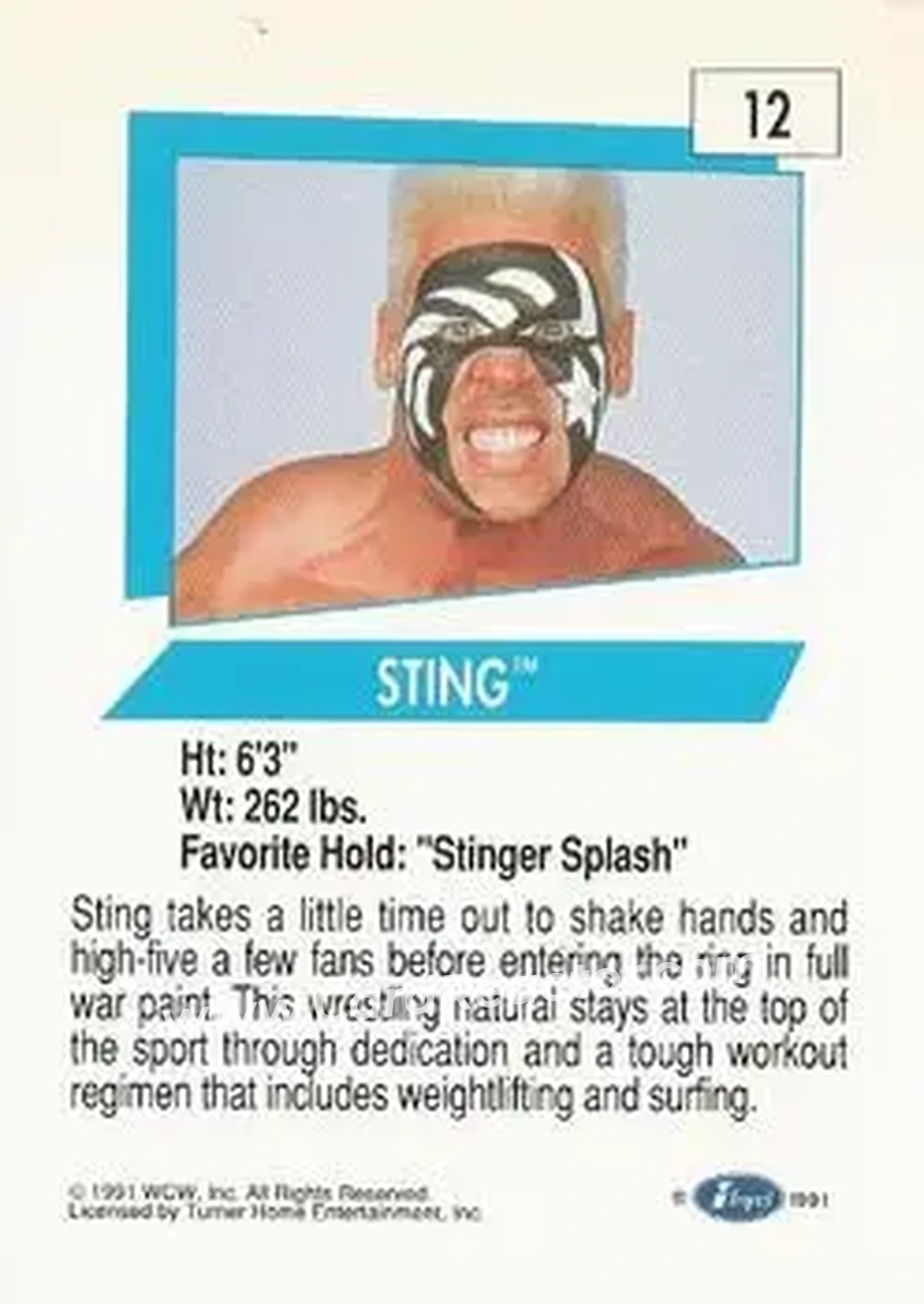 1991 Impel WCW #12 - Sting 1991 Impel WCW #12 - Sting