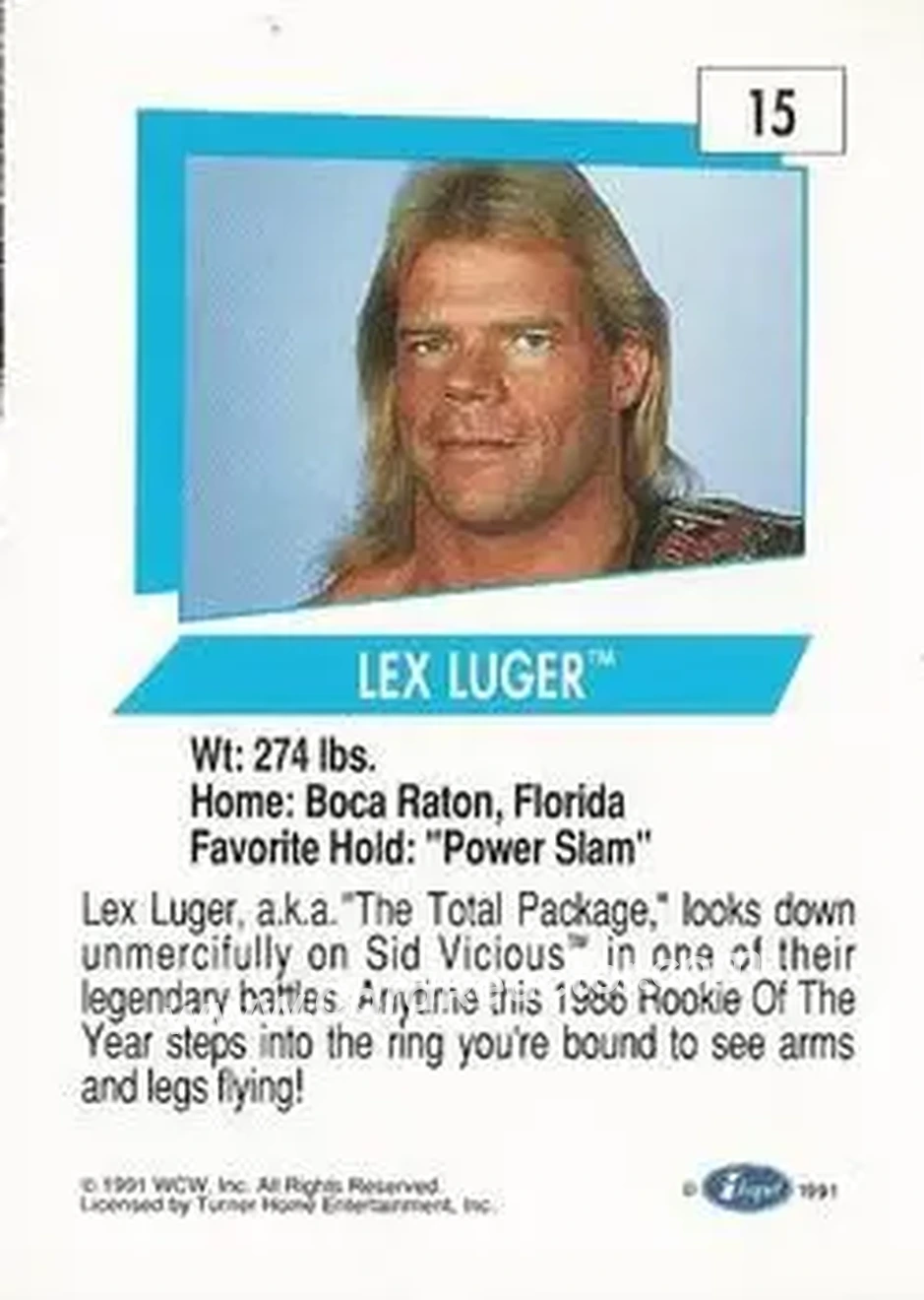 1991 Impel WCW #15 - Lex Luger 1991 Impel WCW #15 - Lex Luger