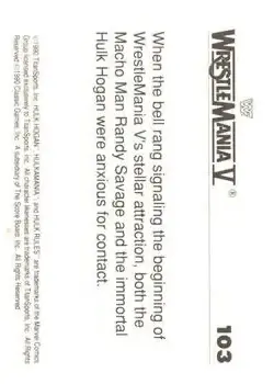 1990 Classic WWF The History of Wrestlemania #103 - Card #103 - Back
