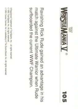 1990 Classic WWF The History of Wrestlemania #105 - Card #105 - Back