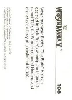 1990 Classic WWF The History of Wrestlemania #106 - Card #106