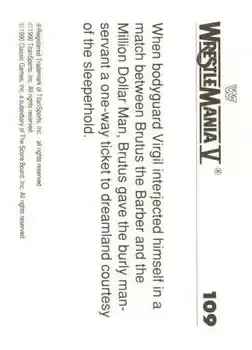 1990 Classic WWF The History of Wrestlemania #109 - Card #109 1990 Classic WWF The History of Wrestlemania #109 - Card #109
