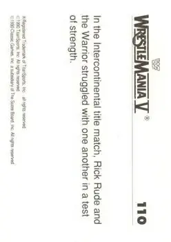 1990 Classic WWF The History of Wrestlemania #110 - Card #110 - Back