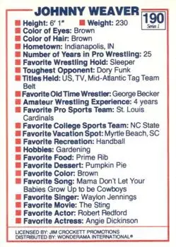 1988 Wonderama NWA #190 - Johnny Weaver 1988 Wonderama NWA #190 - Johnny Weaver
