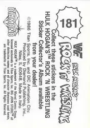 1986 Hulk Hogan's Rock 'n' Wrestling Stickers #181 - Nikolai Volkoff - Back
