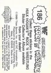1986 Hulk Hogan's Rock 'n' Wrestling Stickers #186 - Card #186 - Back