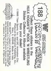1986 Hulk Hogan's Rock 'n' Wrestling Stickers #188 - Card #188 - Back 1986 Hulk Hogan's Rock 'n' Wrestling Stickers #188 - Card #188 - Back