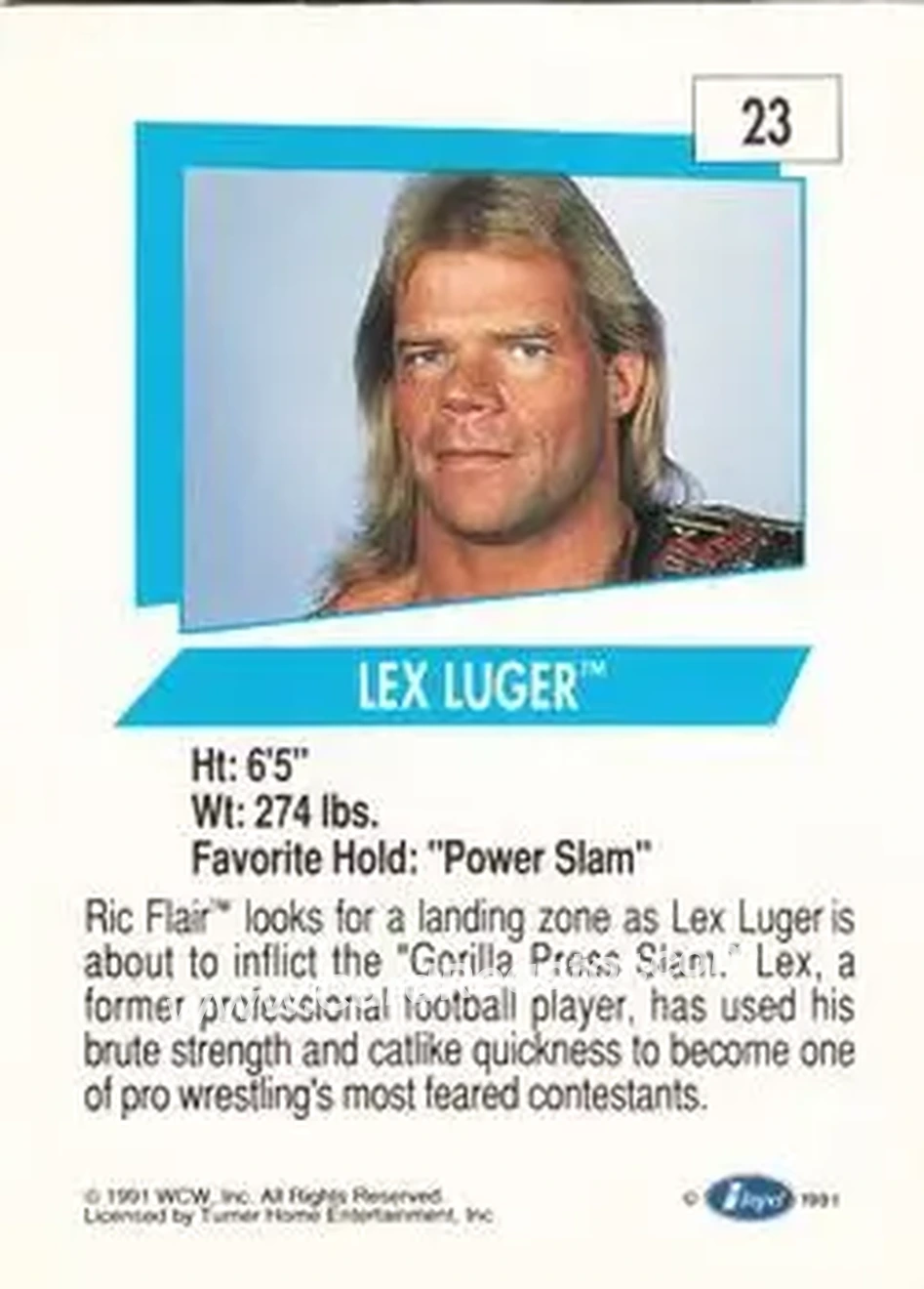 1991 Impel WCW #23 - Lex Luger 1991 Impel WCW #23 - Lex Luger