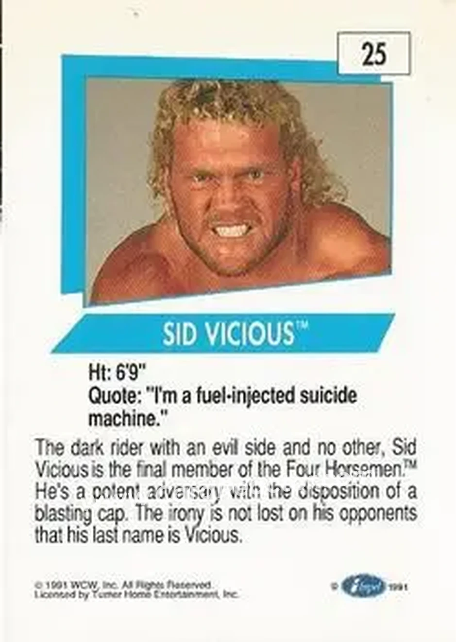1991 Impel WCW #25 - Sid Vicious 1991 Impel WCW #25 - Sid Vicious