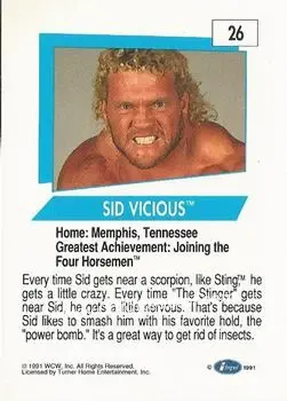 1991 Impel WCW #26 - Sid Vicious 1991 Impel WCW #26 - Sid Vicious
