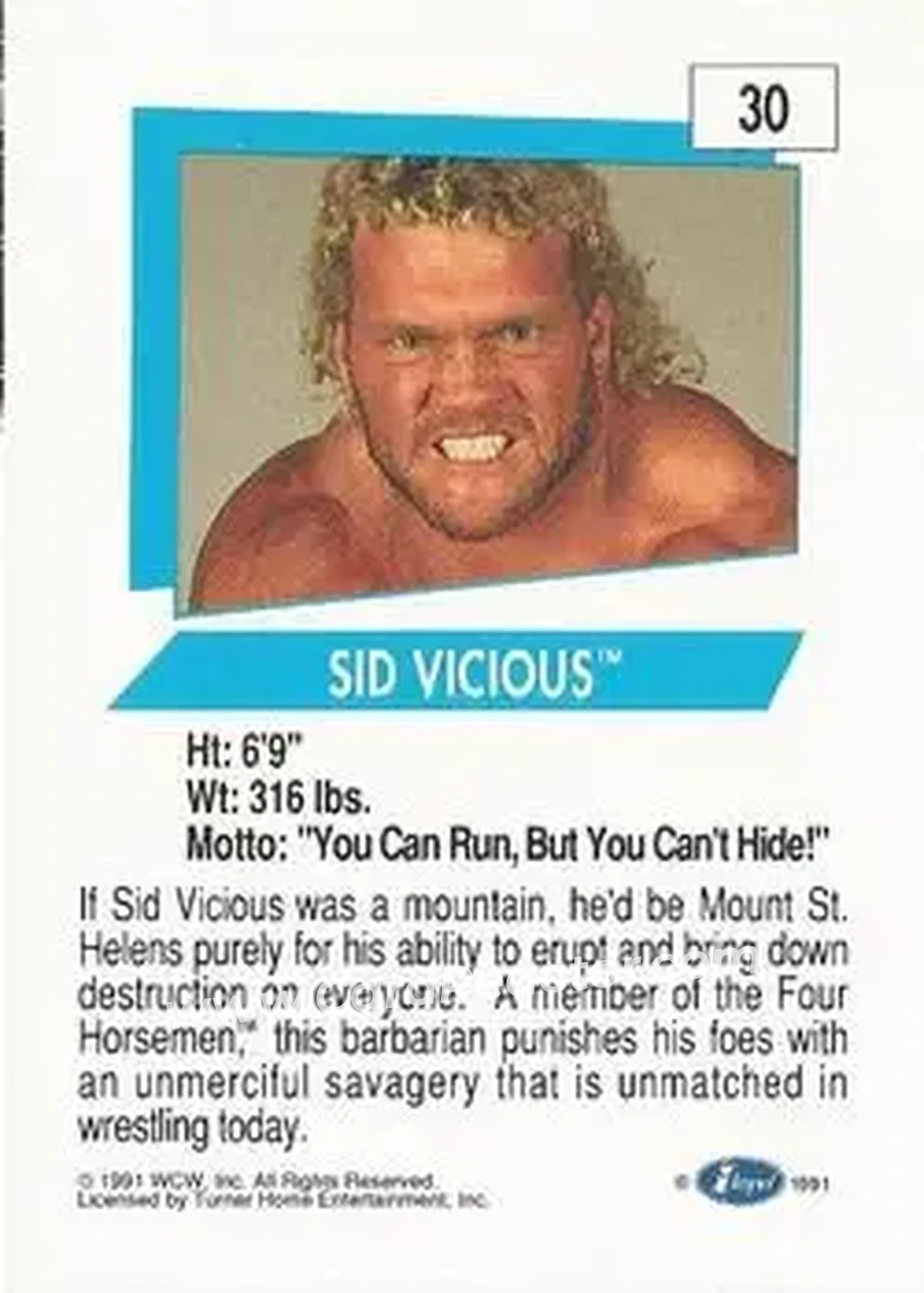 1991 Impel WCW #30 - Sid Vicious 1991 Impel WCW #30 - Sid Vicious