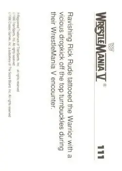 1990 Classic WWF The History of Wrestlemania #111 - Card #111 - Back