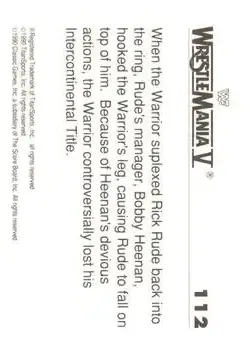 1990 Classic WWF The History of Wrestlemania #112 - Card #112 - Back