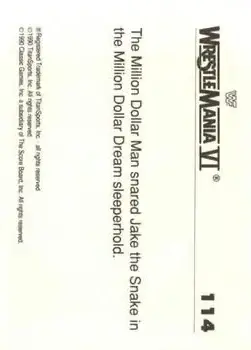 1990 Classic WWF The History of Wrestlemania #114 - Card #114