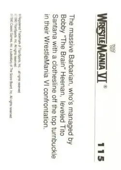 1990 Classic WWF The History of Wrestlemania #115 - Card #115