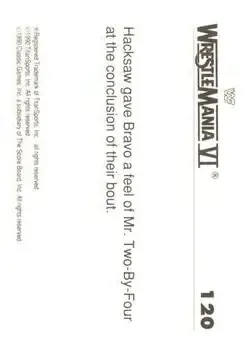 1990 Classic WWF The History of Wrestlemania #120 - Card #120