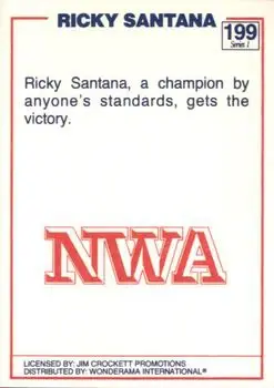 1988 Wonderama NWA #199 - Ricky Santana - Back