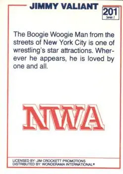 1988 Wonderama NWA #201 - Jimmy Valiant - Back