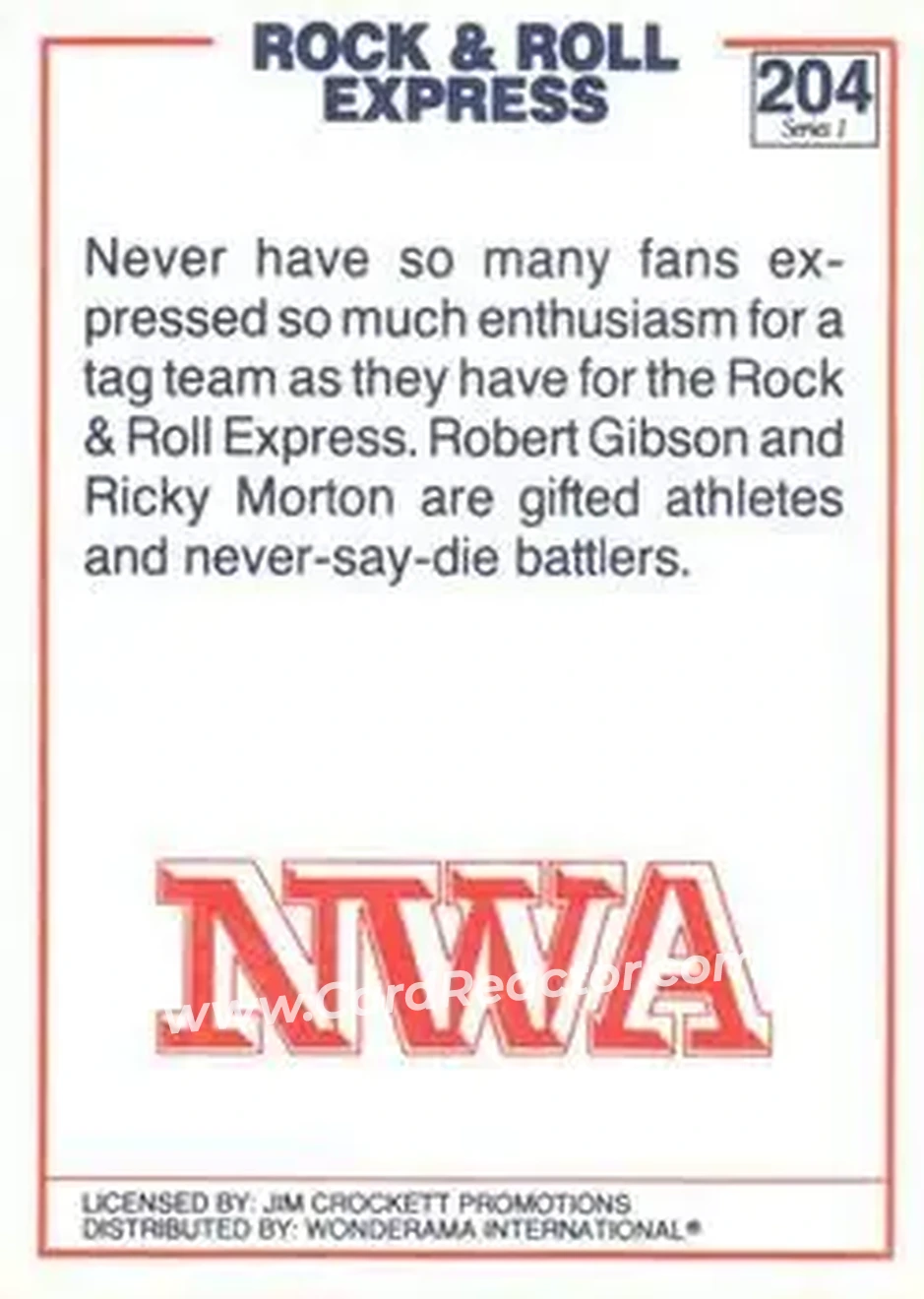 1988 Wonderama NWA #204 - Card #204
