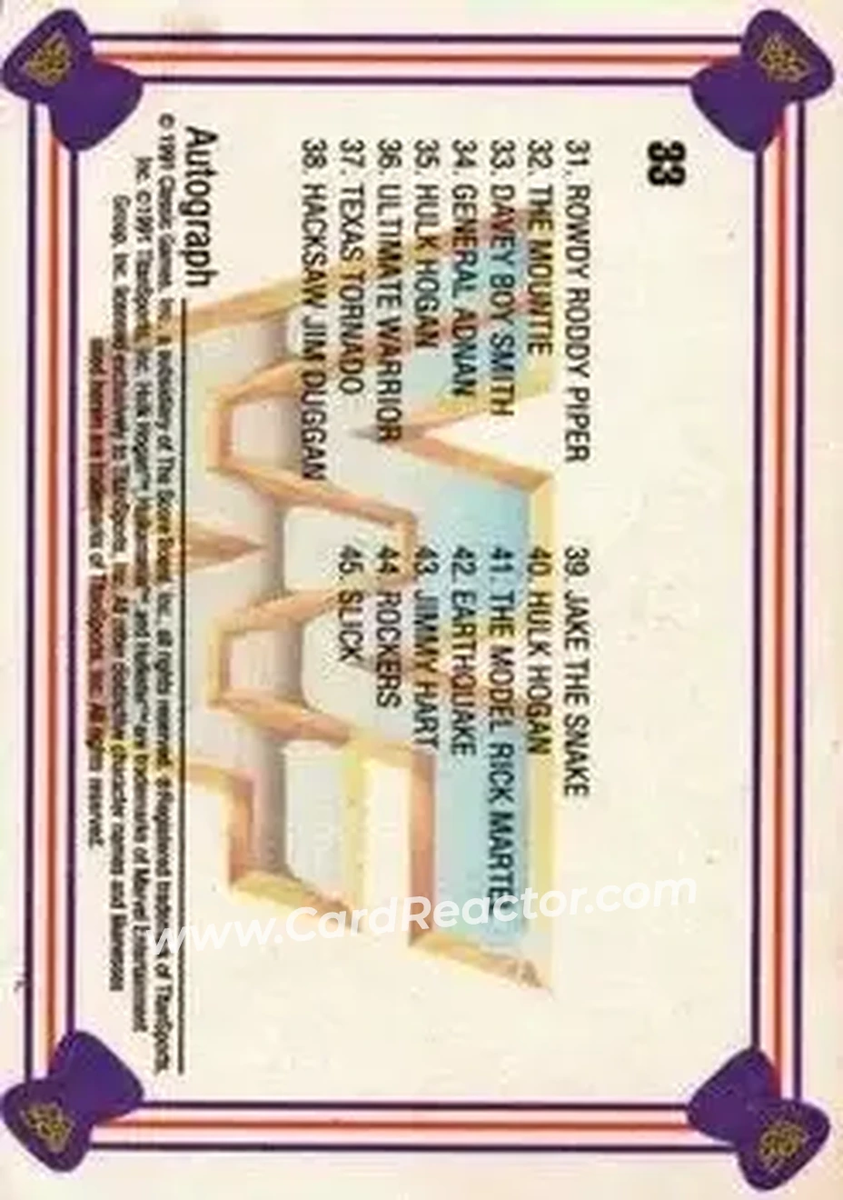 1991 Classic WWF Superstars #33 - Davey Boy Smith 1991 Classic WWF Superstars #33 - Davey Boy Smith