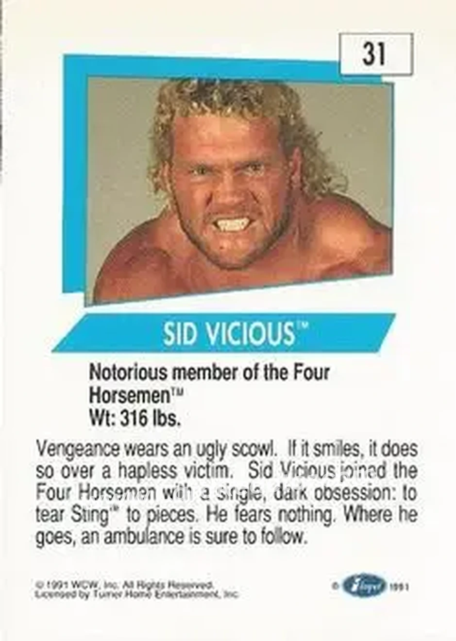 1991 Impel WCW #31 - Sid Vicious 1991 Impel WCW #31 - Sid Vicious