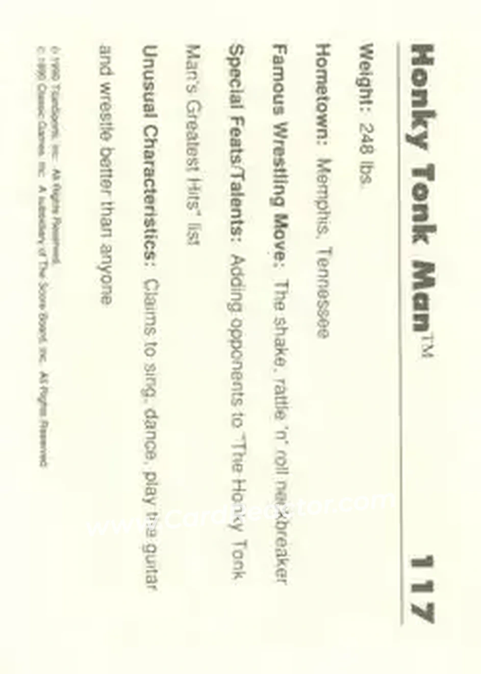 1990 Classic WWF #117 - Honky Tonk Man