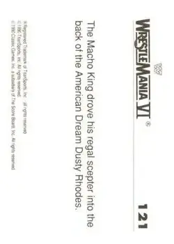 1990 Classic WWF The History of Wrestlemania #121 - Card #121 - Back