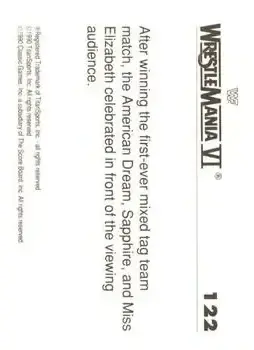 1990 Classic WWF The History of Wrestlemania #122 - Card #122 - Back