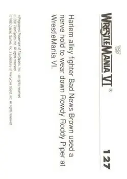 1990 Classic WWF The History of Wrestlemania #127 - Card #127 - Back