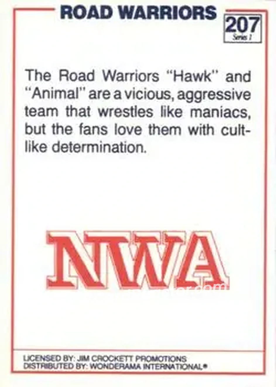 1988 Wonderama NWA #207 - Card #207