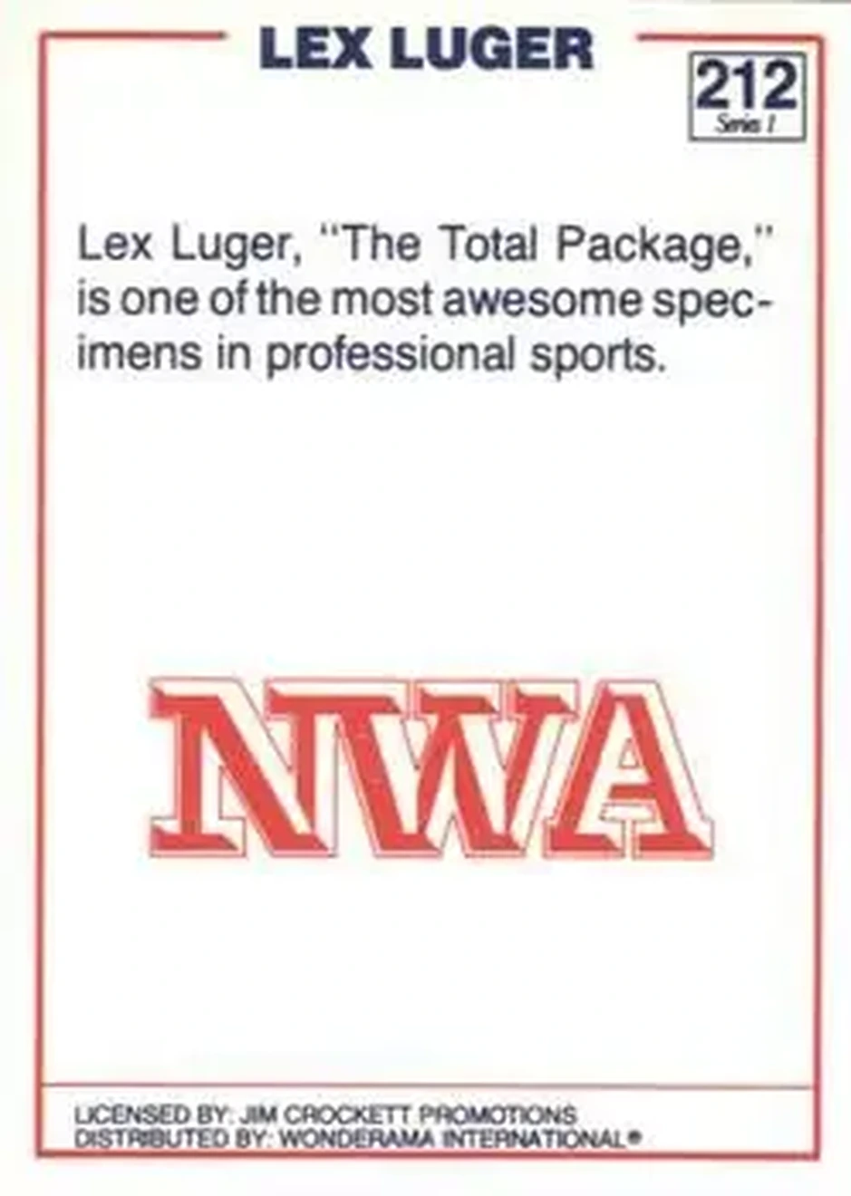 1988 Wonderama NWA #212 - Lex Luger