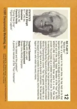 1991 Championship Marketing WCW #12 - Ric Flair - Back